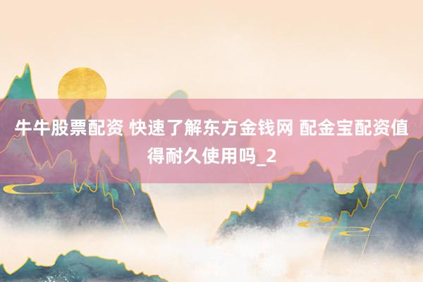 牛牛股票配资 快速了解东方金钱网 配金宝配资值得耐久使用吗_2