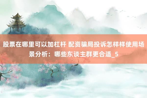 股票在哪里可以加杠杆 配资骗局投诉怎样样使用场景分析：哪些东谈主群更合适_5
