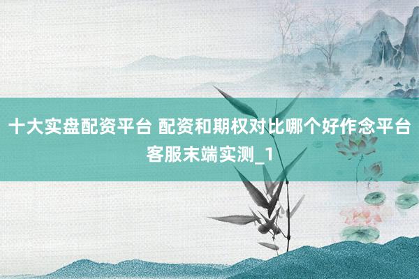 十大实盘配资平台 配资和期权对比哪个好作念平台客服末端实测_1