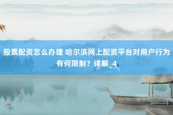 股票配资怎么办理 哈尔滨网上配资平台对用户行为有何限制？详解_4