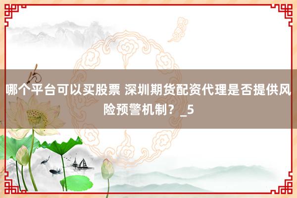 哪个平台可以买股票 深圳期货配资代理是否提供风险预警机制？_5