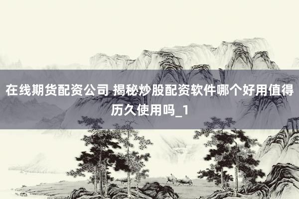 在线期货配资公司 揭秘炒股配资软件哪个好用值得历久使用吗_1