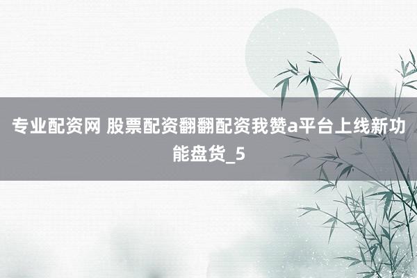 专业配资网 股票配资翻翻配资我赞a平台上线新功能盘货_5