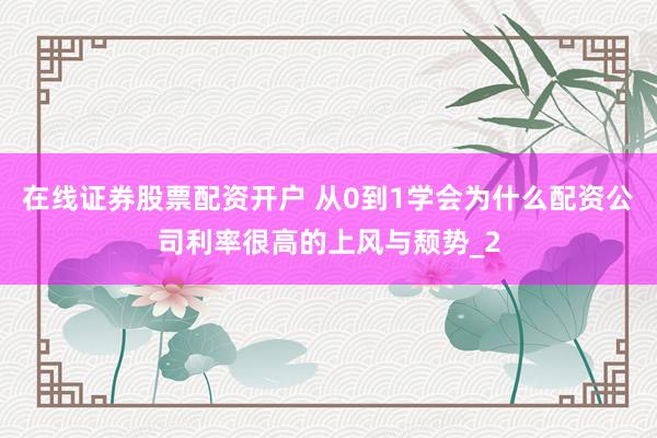 在线证券股票配资开户 从0到1学会为什么配资公司利率很高的上风与颓势_2