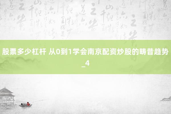 股票多少杠杆 从0到1学会南京配资炒股的畴昔趋势_4