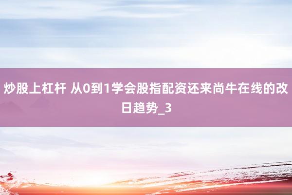 炒股上杠杆 从0到1学会股指配资还来尚牛在线的改日趋势_3