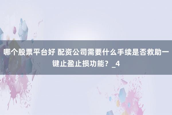 哪个股票平台好 配资公司需要什么手续是否救助一键止盈止损功能？_4