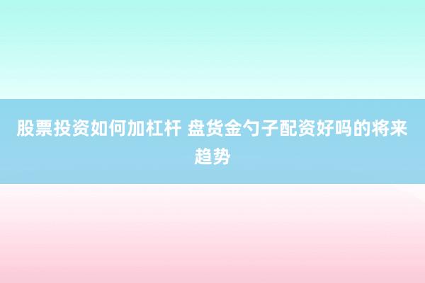 股票投资如何加杠杆 盘货金勺子配资好吗的将来趋势