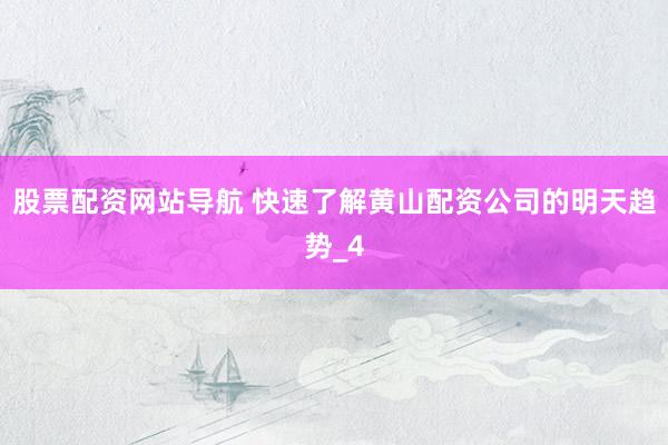 股票配资网站导航 快速了解黄山配资公司的明天趋势_4