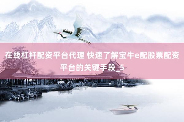 在线杠杆配资平台代理 快速了解宝牛e配股票配资平台的关键手段_5