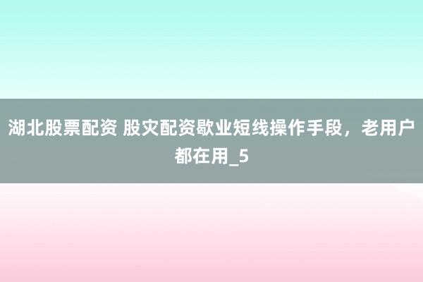 湖北股票配资 股灾配资歇业短线操作手段，老用户都在用_5